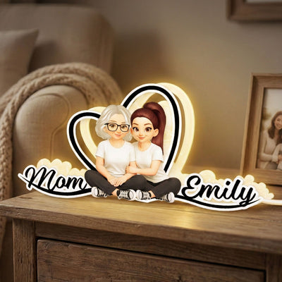 Mom And Daughter Forever Love - Personalized Light Box - Gift For Mom, Daughter