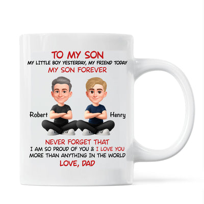 To My Son My Little Boy Yesterday - Personalized Mug - Christmas Gift from Dad to Son