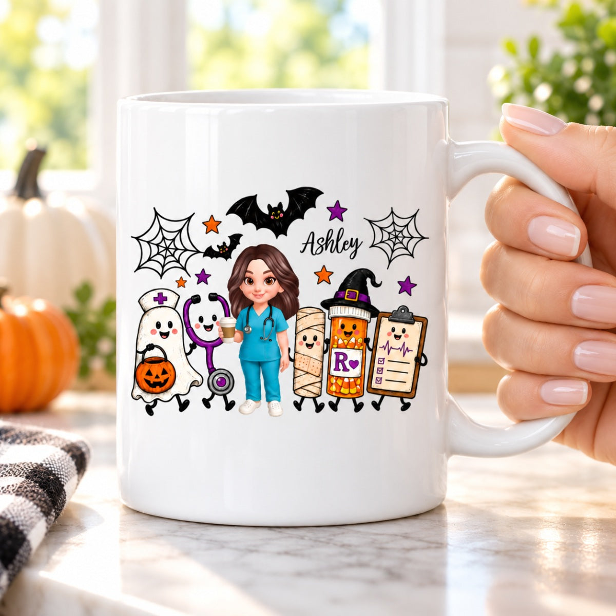 Halloween Cute Nurse Things - Personalized Mug - Halloween Mug For Nurse