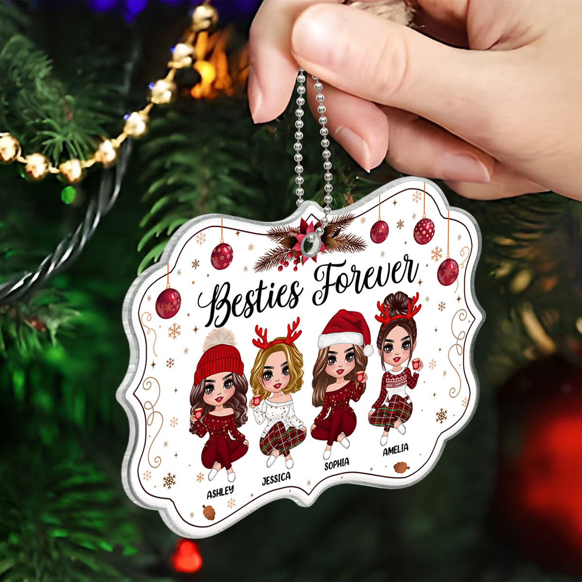 Happy Besties Forever Personalized Acrylic Ornament