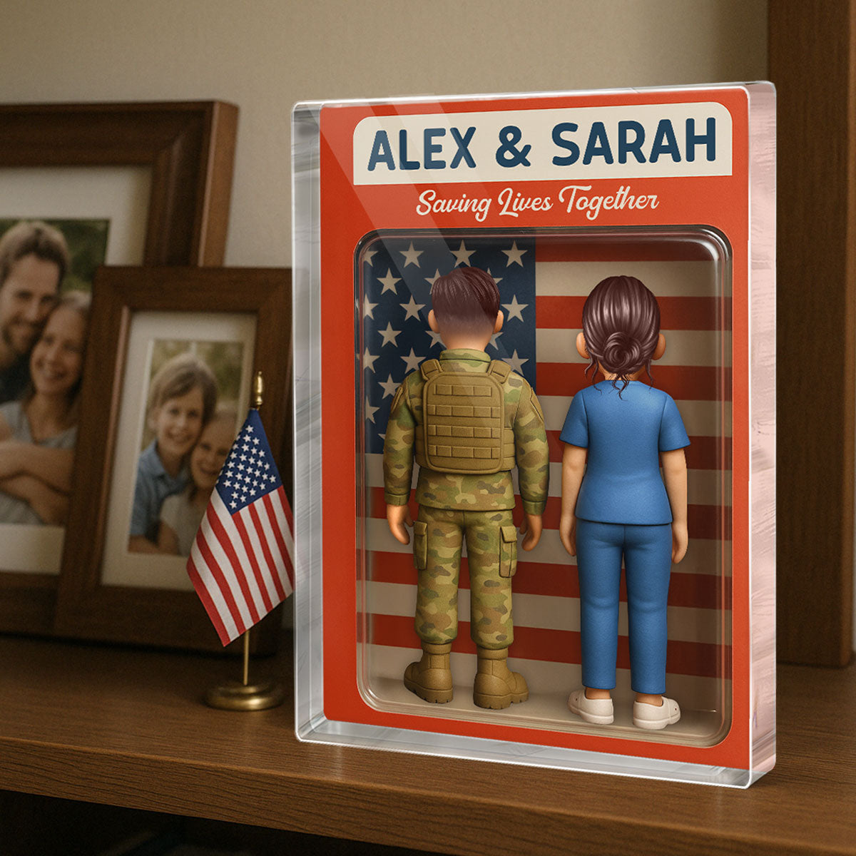 Hero Couple You & Me We Got This Cartoon Figures Style Personalized Acrylic Block Plaque