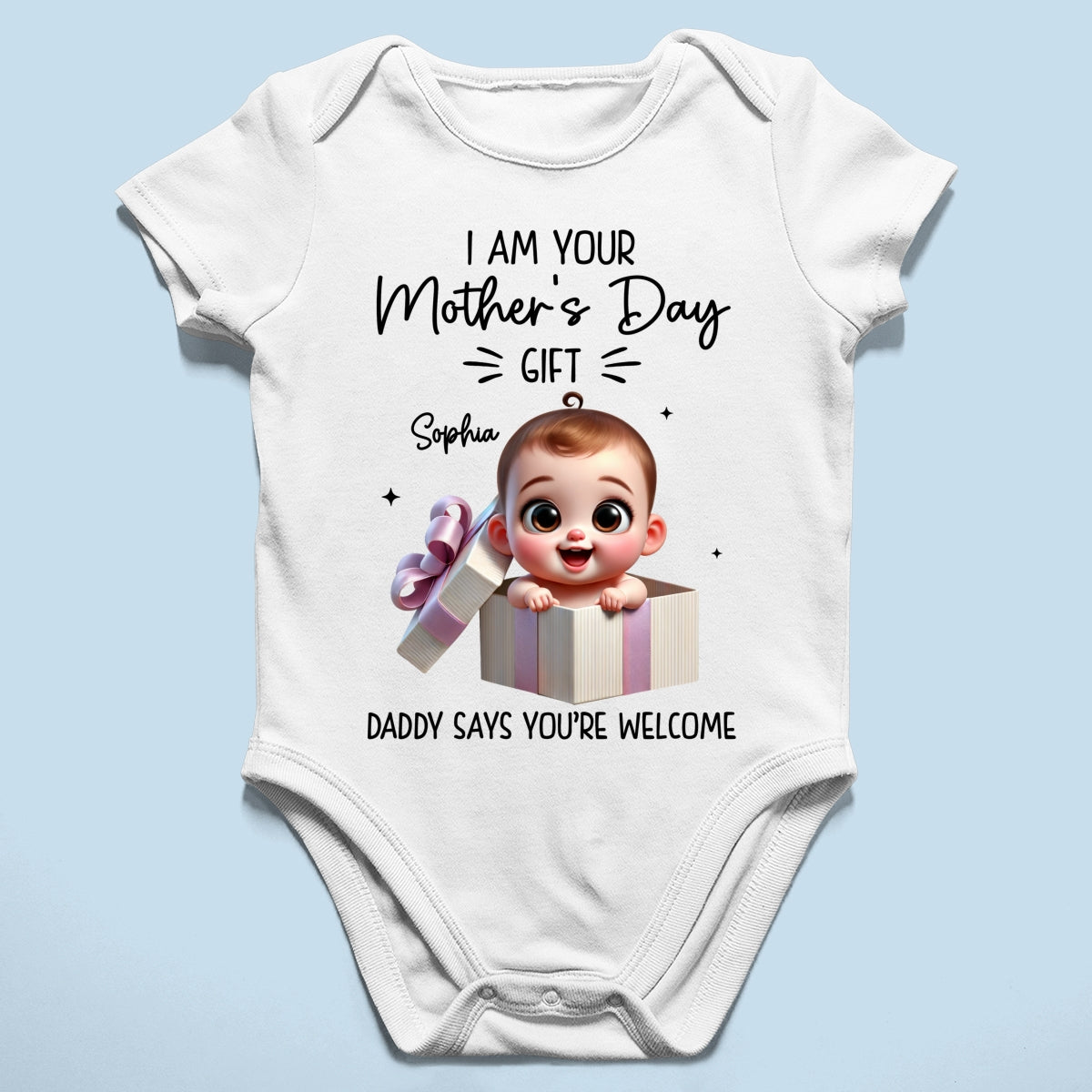 I'm Your Gift Cute Baby Sitting In Gift Box Personalized Baby Onesie, Baby Shirt