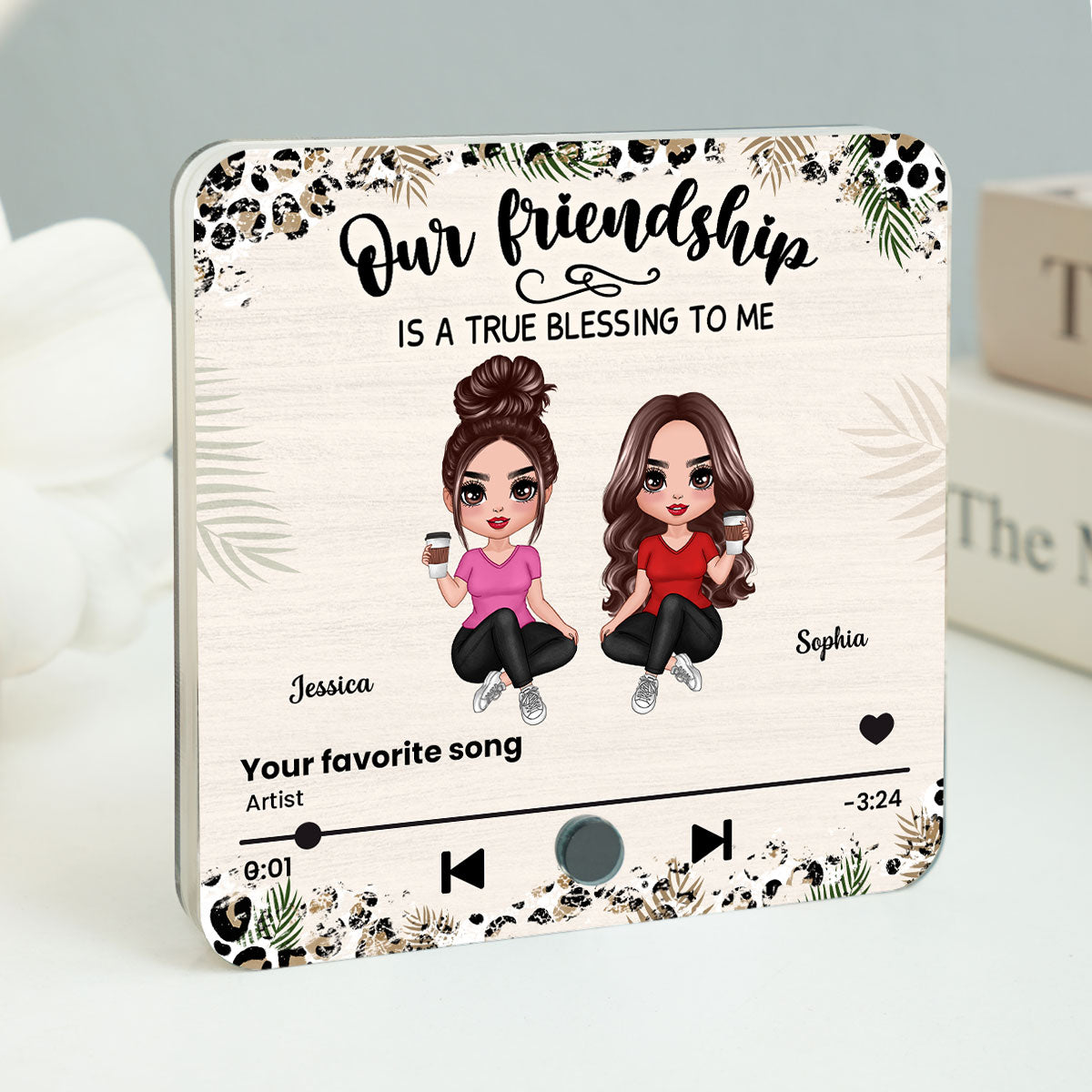 Our Friendship Is A True Blessing Besties Song Personalized Music Fridge Magnet