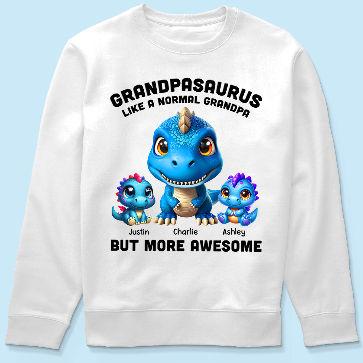 Daddysaurus Grandpasaurus 3D Dinosaurs Personalized Shirt