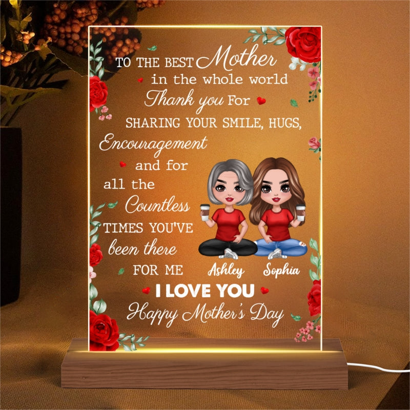 To The Best Mother In The World Personalized Rectangle Acrylic LED Lamp Night Light