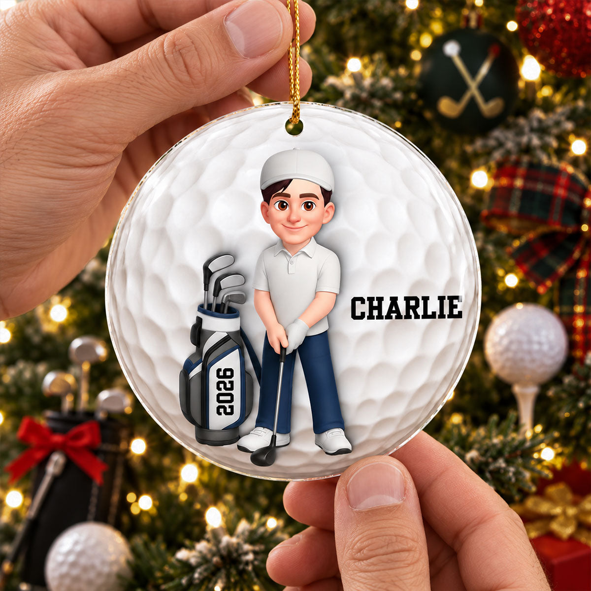 Cool Golfer - Personalized Acrylic Ornament - Christmas Gift, Christmas Keepsake For Golfers, Golfer Golf Club Keepsake