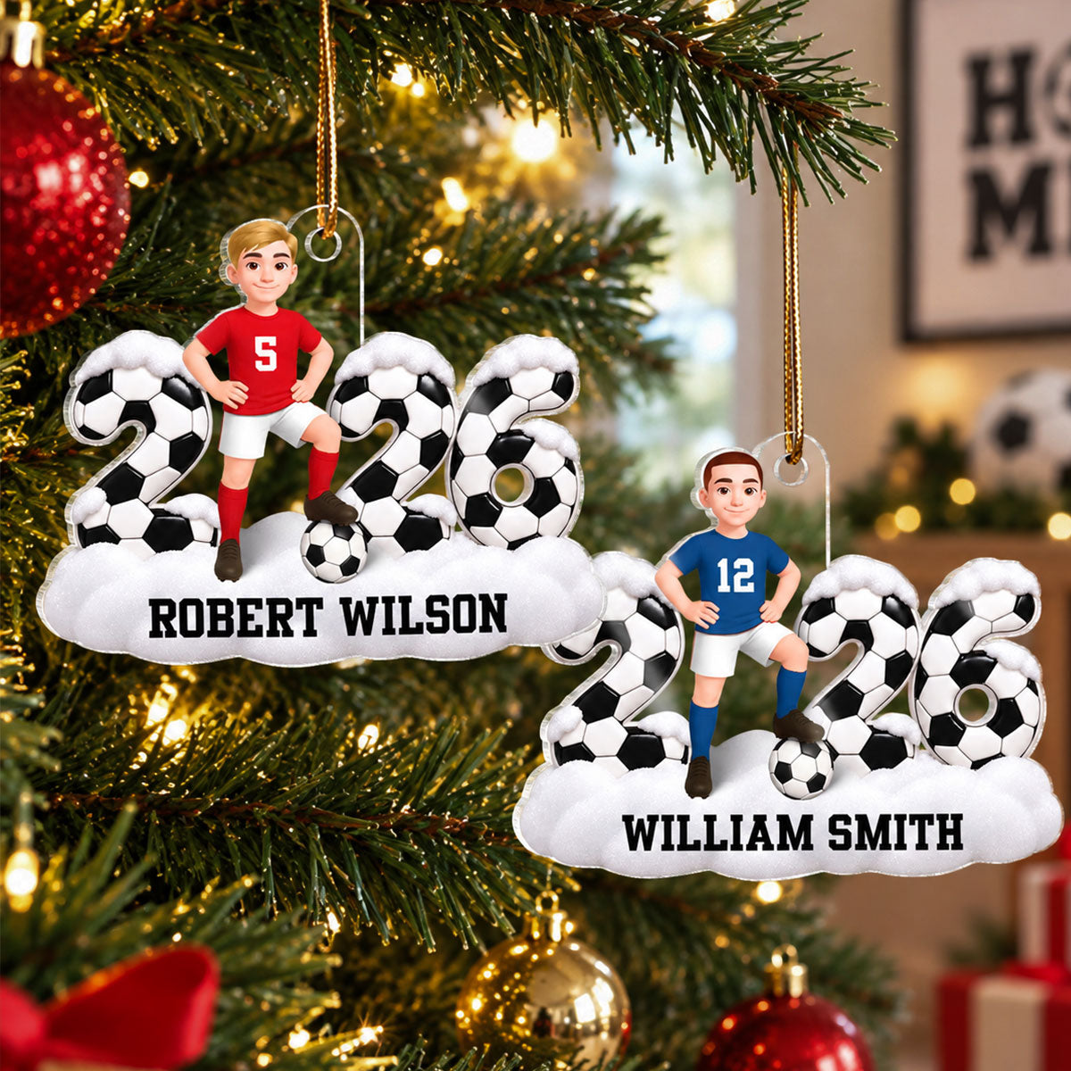 2026 Soccer Girl Boy - Personalized Acrylic Ornament - Christmas Gift For Daughter, Gift For Son