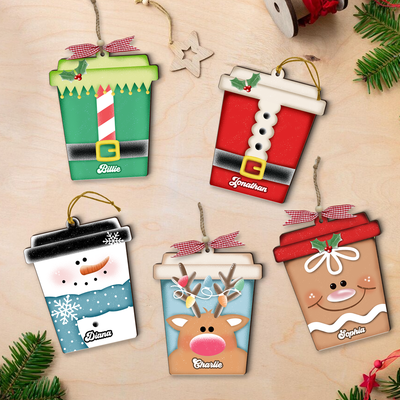 Christmas Latte Cup Personalized Money Gift Card Holder Ornament