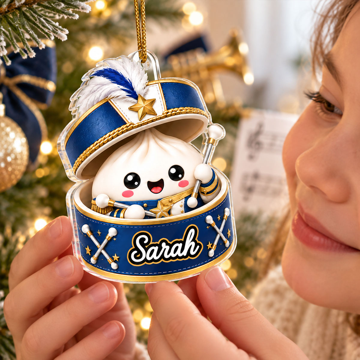 Custom Marching Band Dumpling Squishy Style - Personalized Acrylic Ornament - Christmas Gift for Son, Daughter, Grandkids
