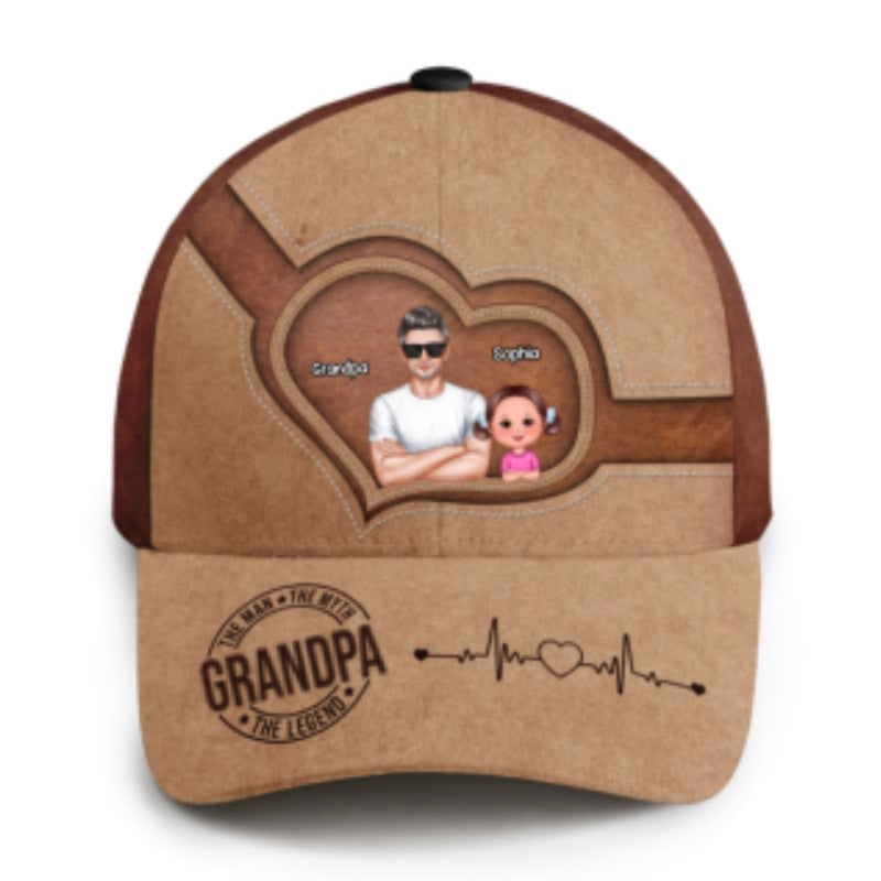 The Legend Grandpa Personalized Classic Cap, Gift For Grandpa, Gift For Him