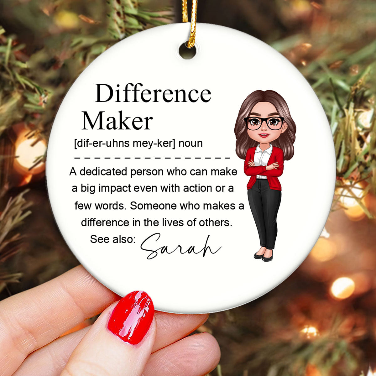 Difference Maker Personalized Ceramic Ornament, Mentor Appreciation Gift, Leader Gift, Gift for Teacher, Thank You Gift, Leaving Gift