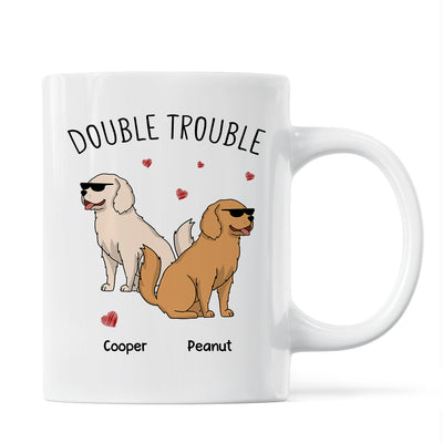 Double Trouble Funny Dog Lover Gift Personalized Mug
