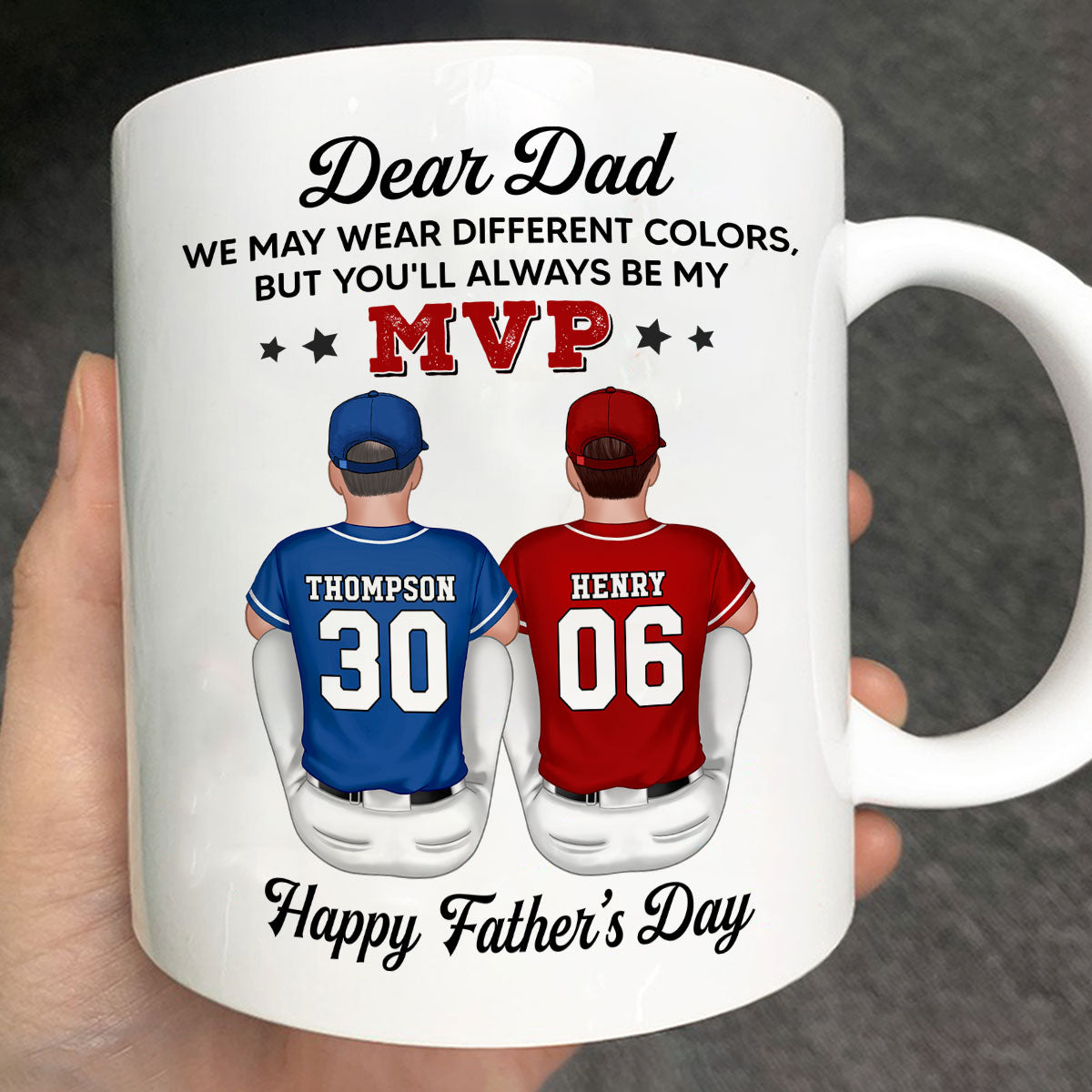 You'll Always Be My MVP Divided Funny Gift For Baseball Dad Personalized Mug