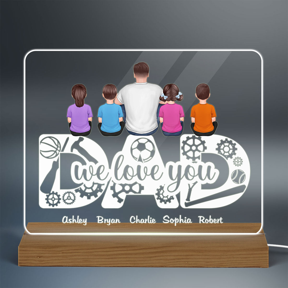 Dad Tool Personalized Custom Shape Warm LED Night Light