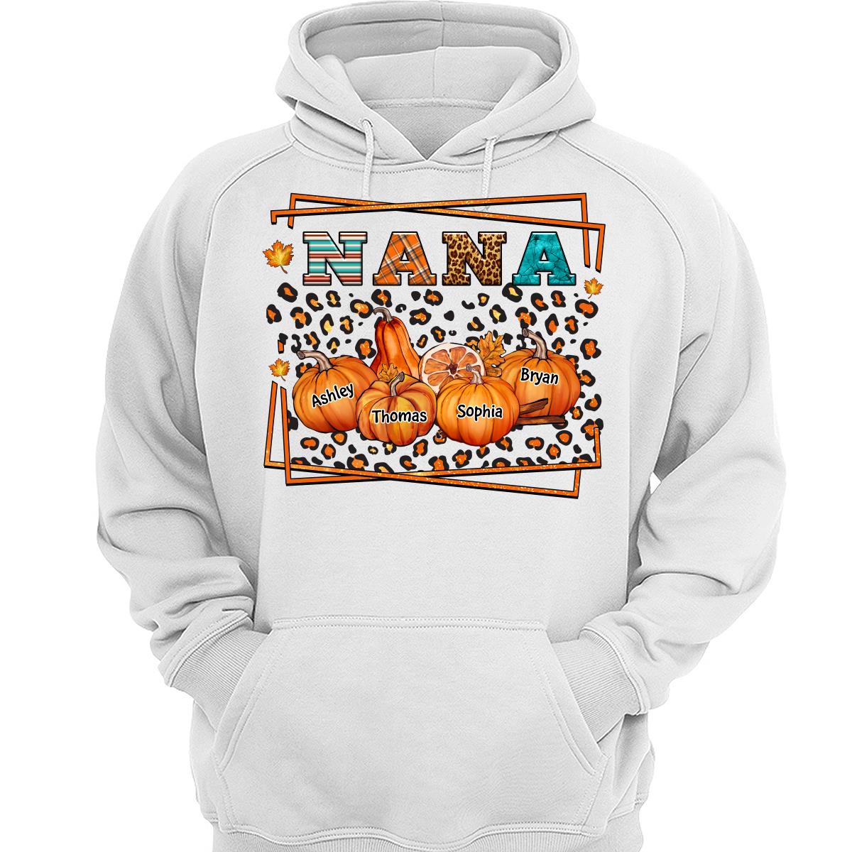 Fall Season Grandma Leopard Pumpkins Personalized Shirt