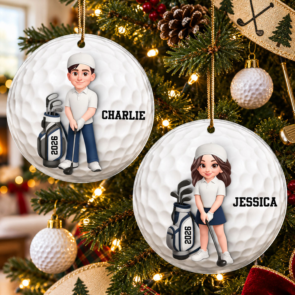 Cool Golfer - Personalized Acrylic Ornament - Christmas Gift, Christmas Keepsake For Golfers, Golfer Golf Club Keepsake