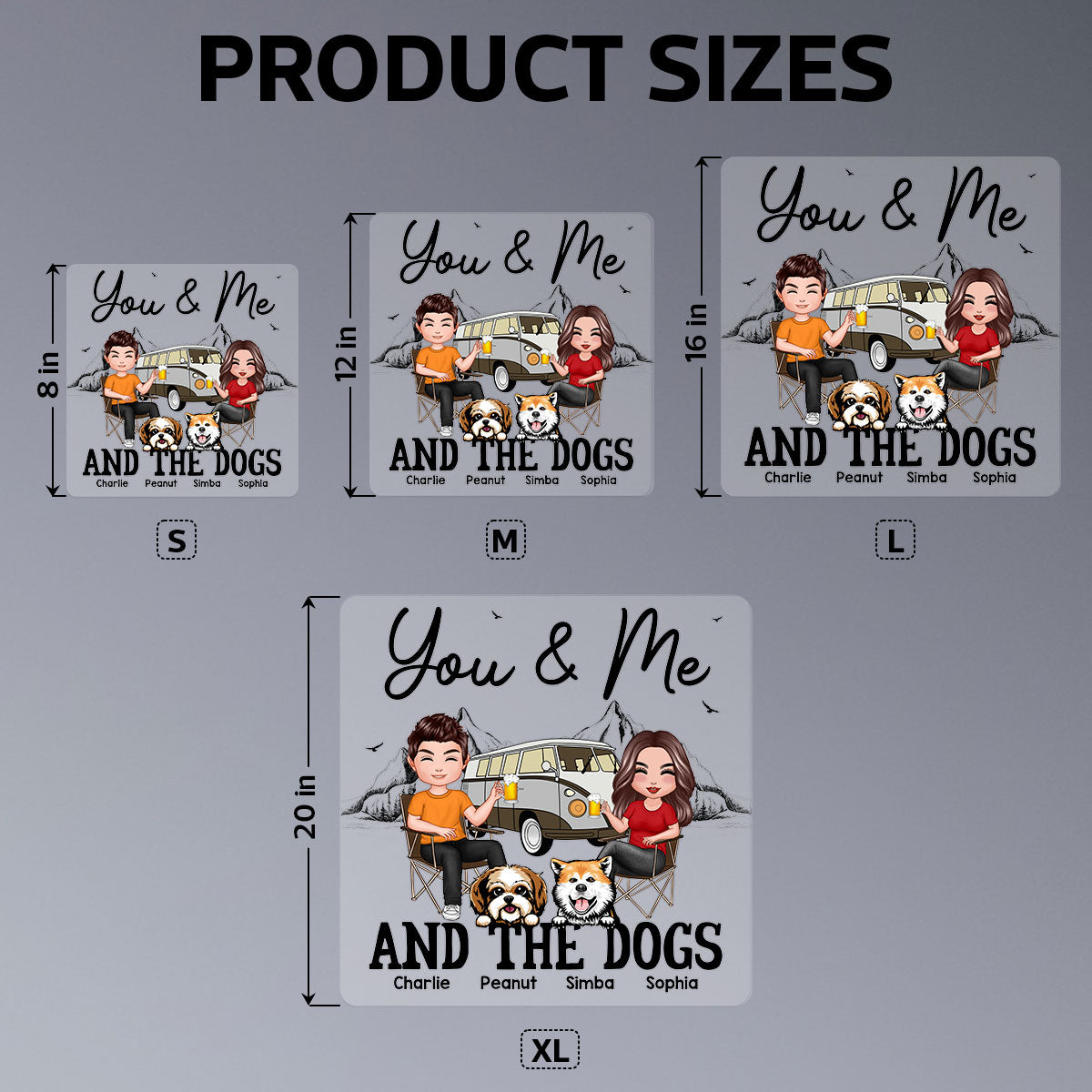 You Me & The Dogs Camping Couple Personalized RV Decal