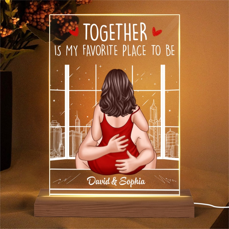 Couple Luminous Love Romantic Cityscape Personalized Rectangle Acrylic Plaque LED Night Light