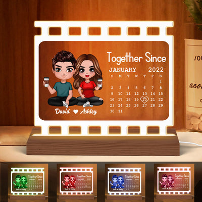 Doll Couple Sitting Film Calendar Personalized Custom Shape LED Night Light