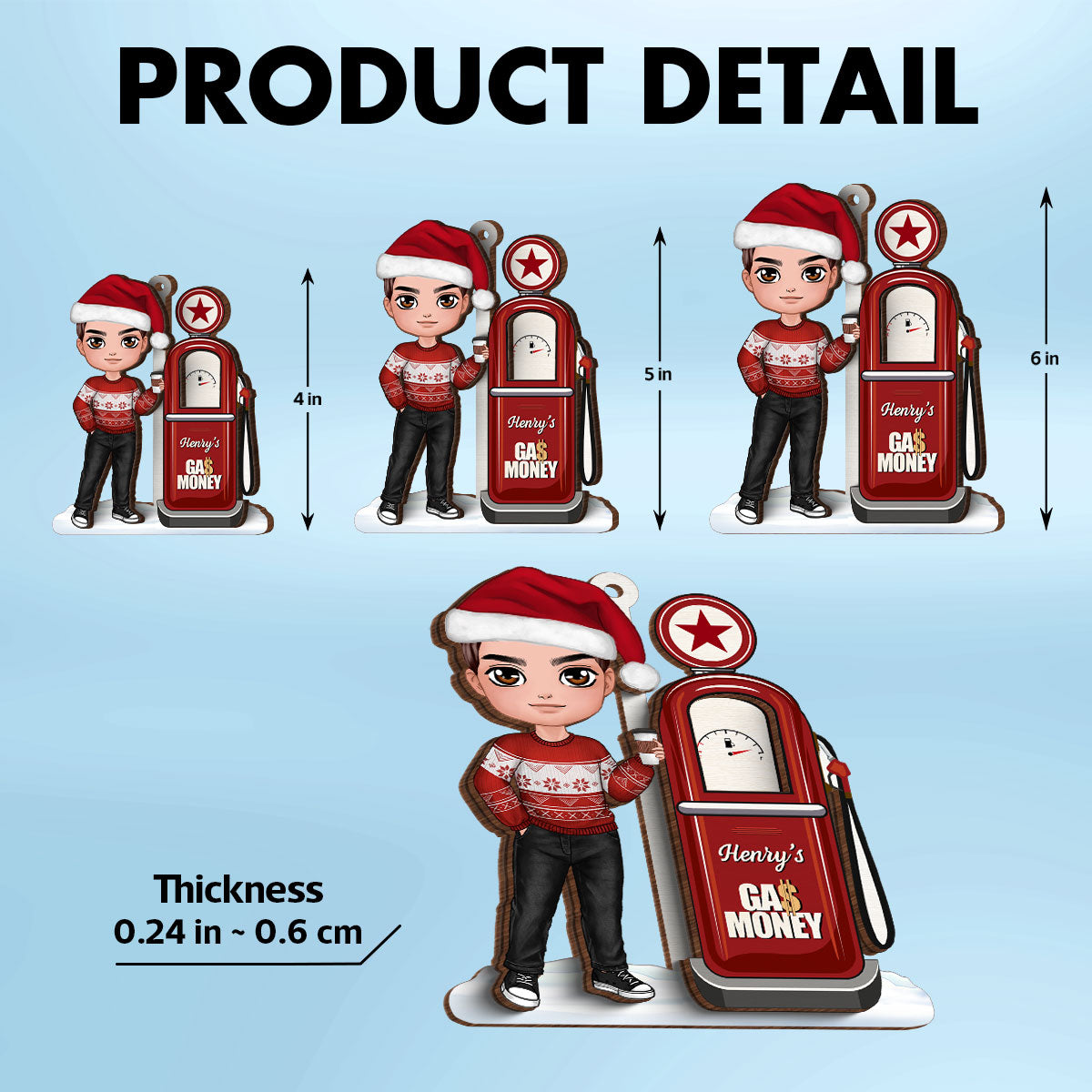Retro Gas Pump Personalized Gas Money Holder Ornament, Unique Christmas Gift For Teenage Driver, Funny 16 Birthday Gift
