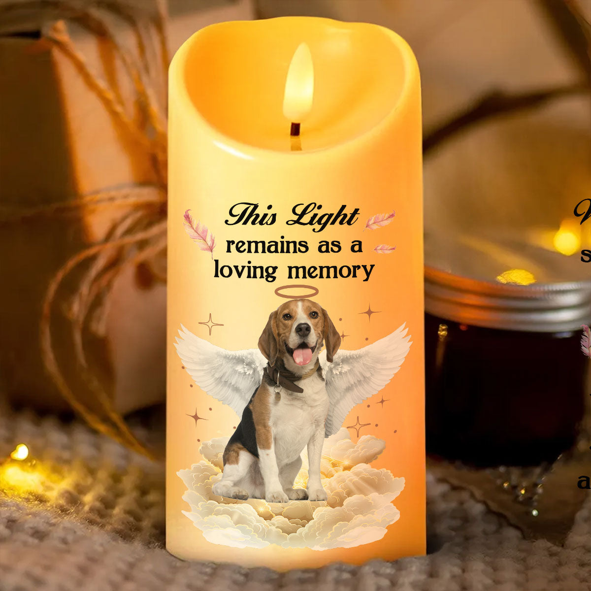 When Tomorrow Starts Without Me Pet Loss Memorial Personalized LED Candle, Custom Photo Sympathy Gift