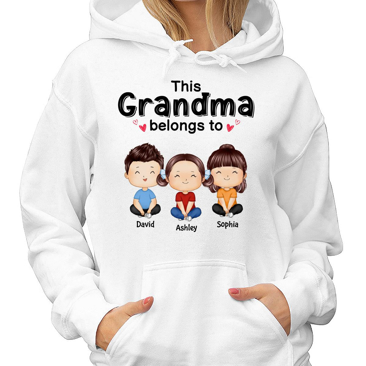 This Grandma Mom Belongs To Doll Kids Watercolor Styles Sitting Personalized Shirt