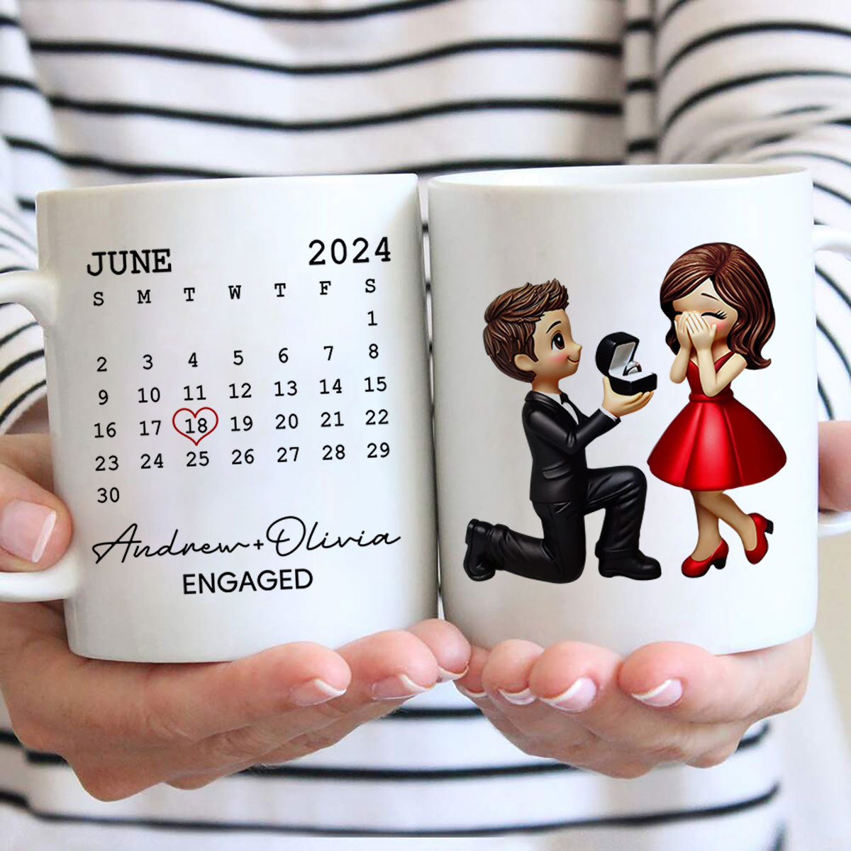 Personalized Mr Mrs Coffee Mug, Marriage Proposal Personalized Engagement  Gift for him, Gift for her