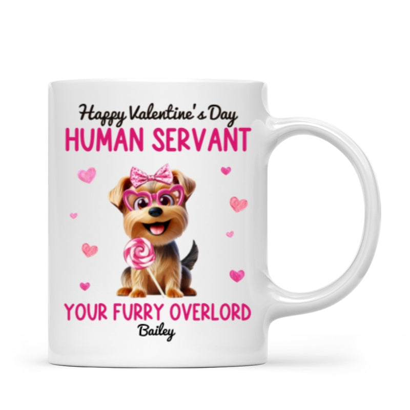 Funny Cartoon Dogs Happy  Human Servant Personalized Mug,  Gift For Dog Lovers, Dog Moms
