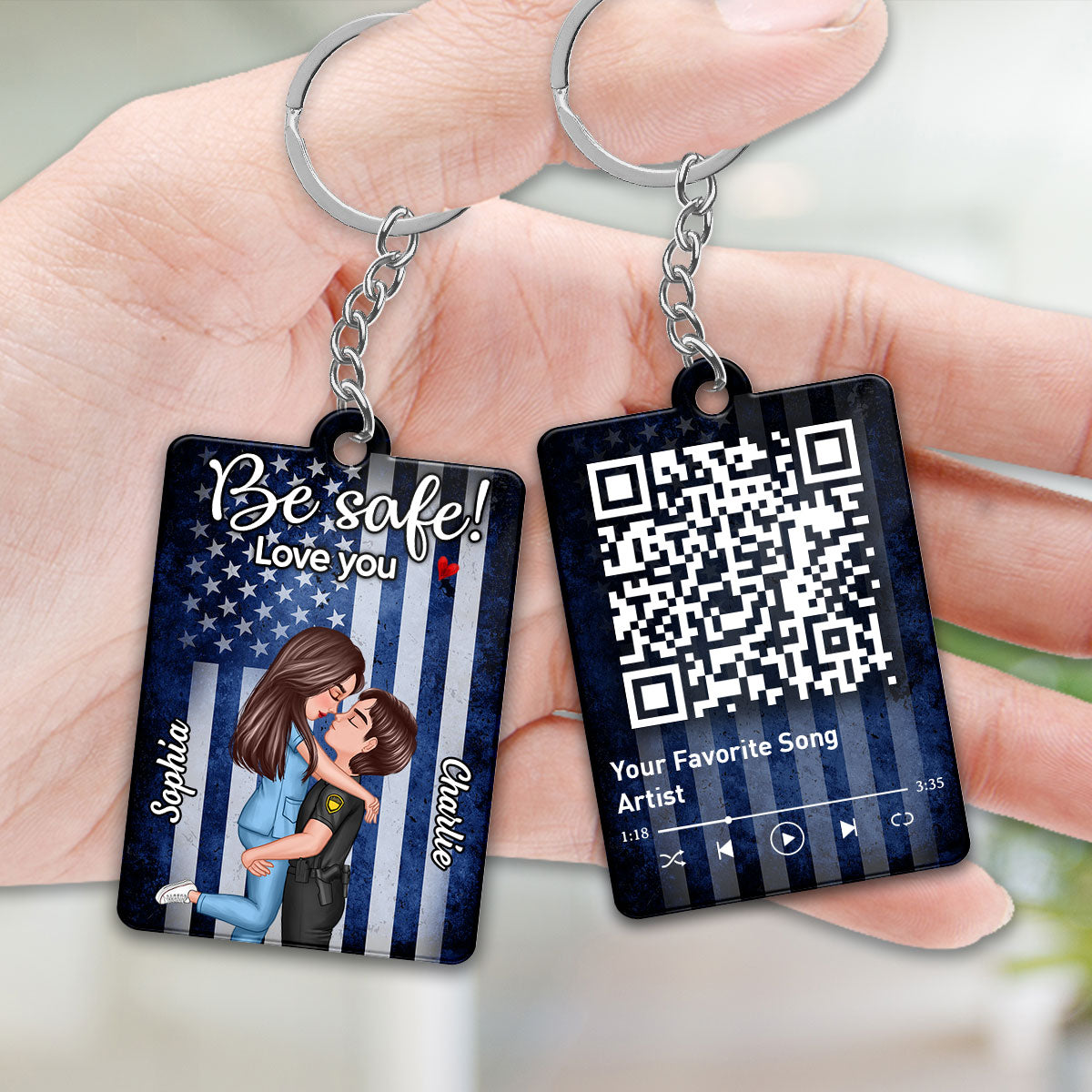 You & Me We Got This Hero Couple QR Code Song Gifts by Occupation Personalized Acrylic Keychain, Anniversary Gift For Her Gift For Him