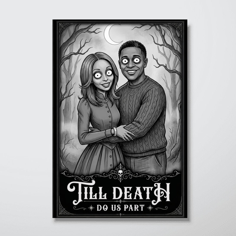 Till Death Do Us Part Custom Couple Photo - Personalized Poster - Halloween Gift, Halloween Decor For Couple