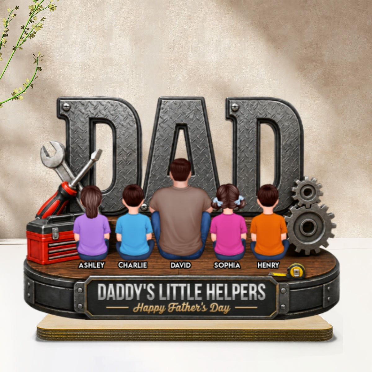 If Dad Can't Fix It No One Can - Personalized 2-Layered Wooden Plaque - Father's Day Gift For Dad, Husband, DIY Dad, Handyman