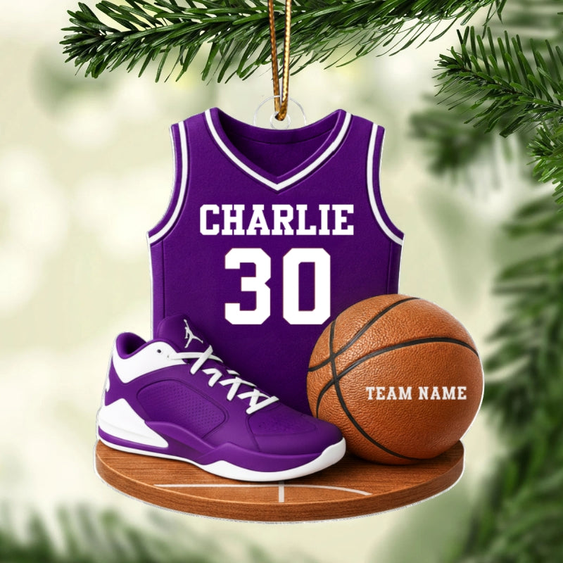 Basketball Kit 3D Effect - Personalized Acrylic Ornament - Christmas Gift For Son, Boyfriend, Gift For Him