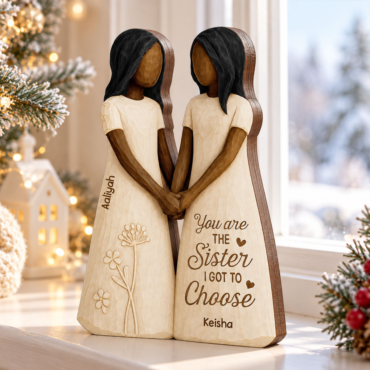 Besties Forever - Personalized Wooden Block Plaque - Christmas Gift For Best Friends