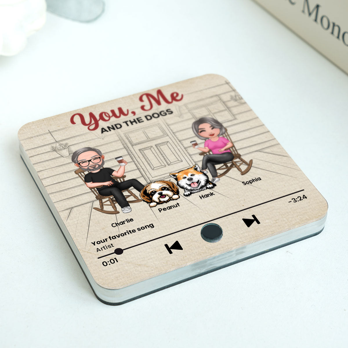 You Me We Got This Couple & Dogs Front Porch Personalized Music Fridge Magnet