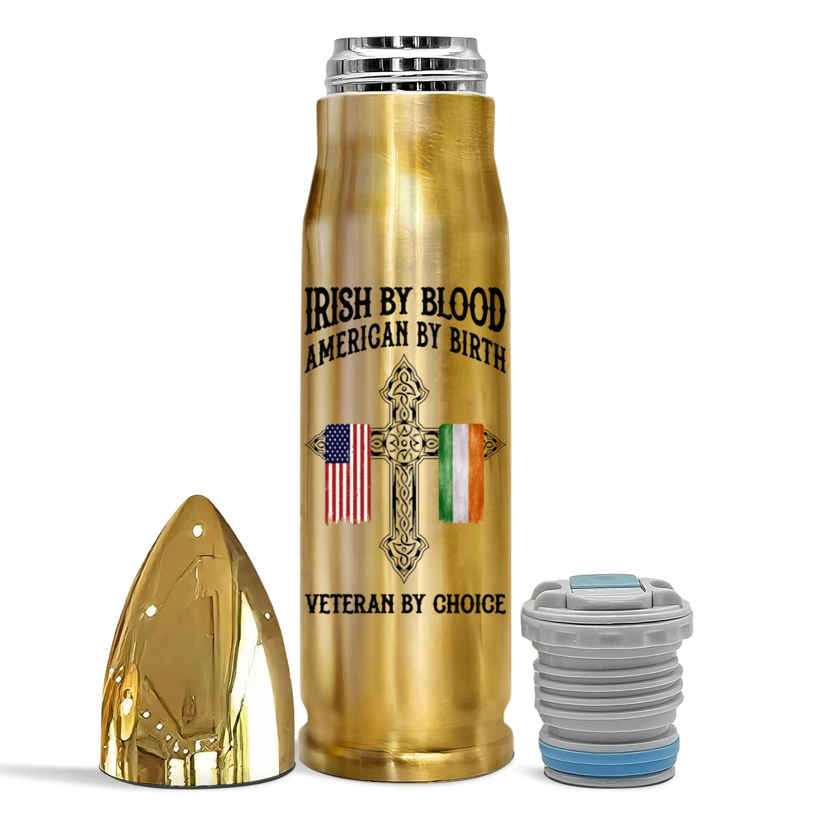 St. Patrick's Day Irish By Blood American By Birth Customize Title Personalized Bullet Tumbler