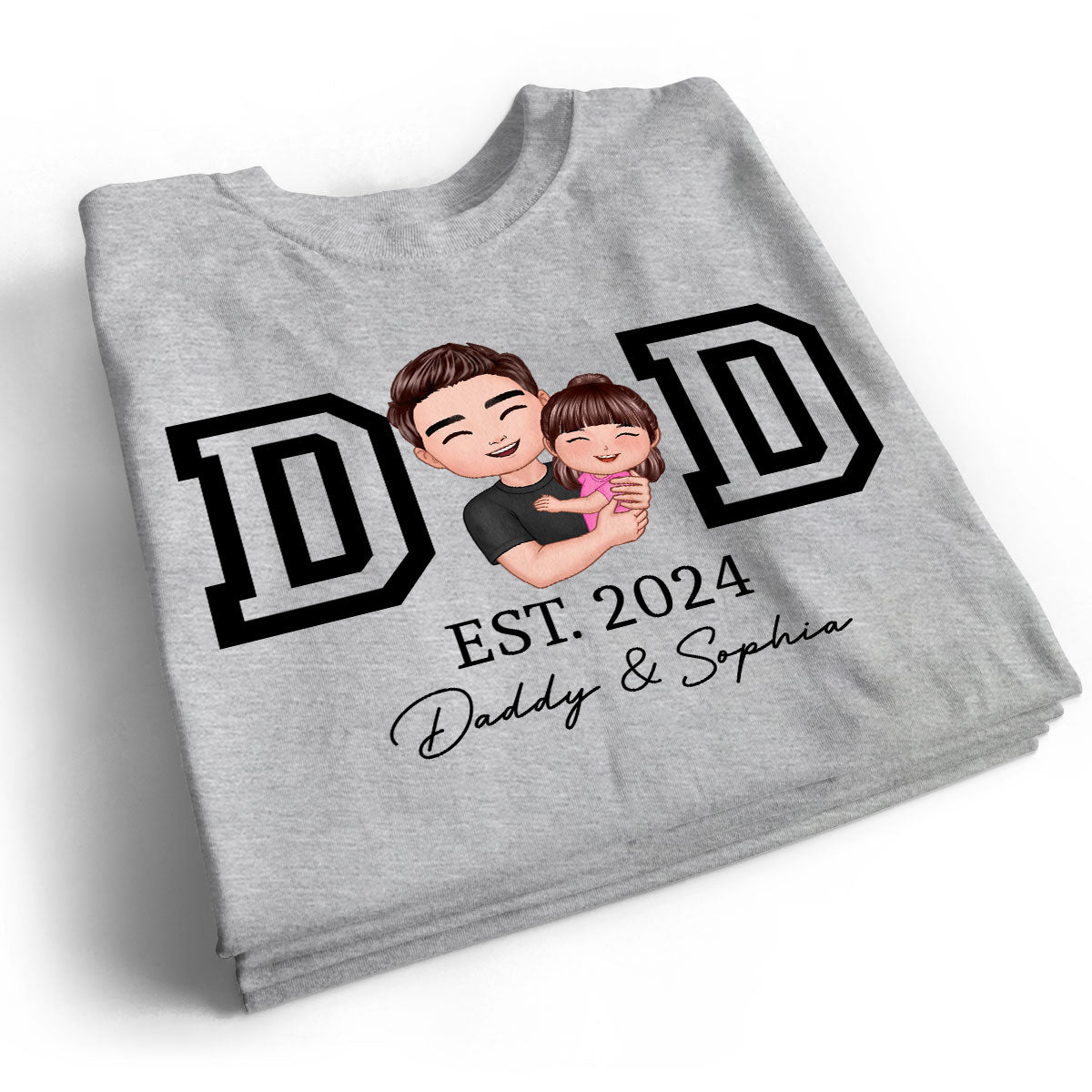 Dad Hugging Kid Est Year Personalized Shirt