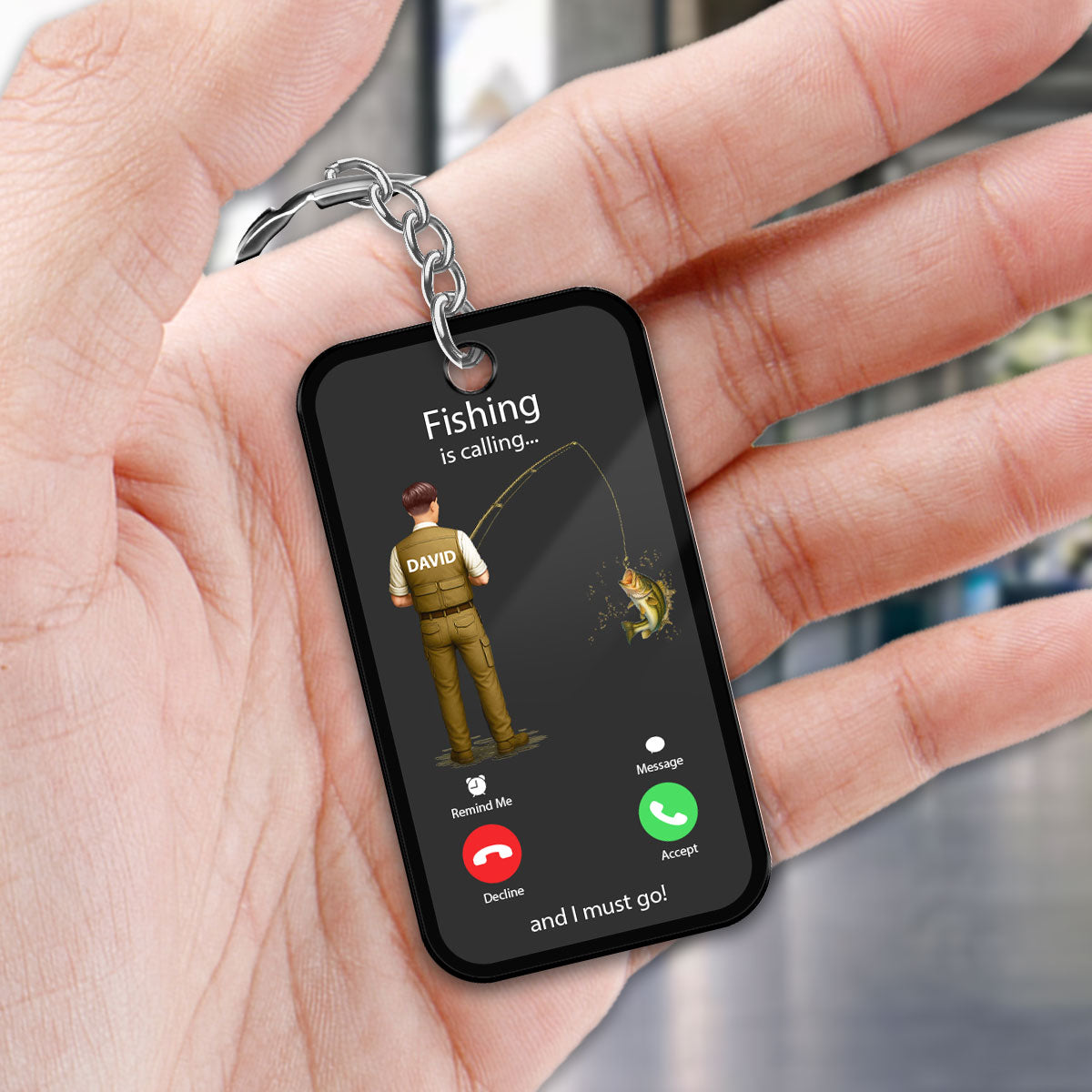 Fishing Calling Personalized Acrylic Keychain, Funny gift for Fisherman