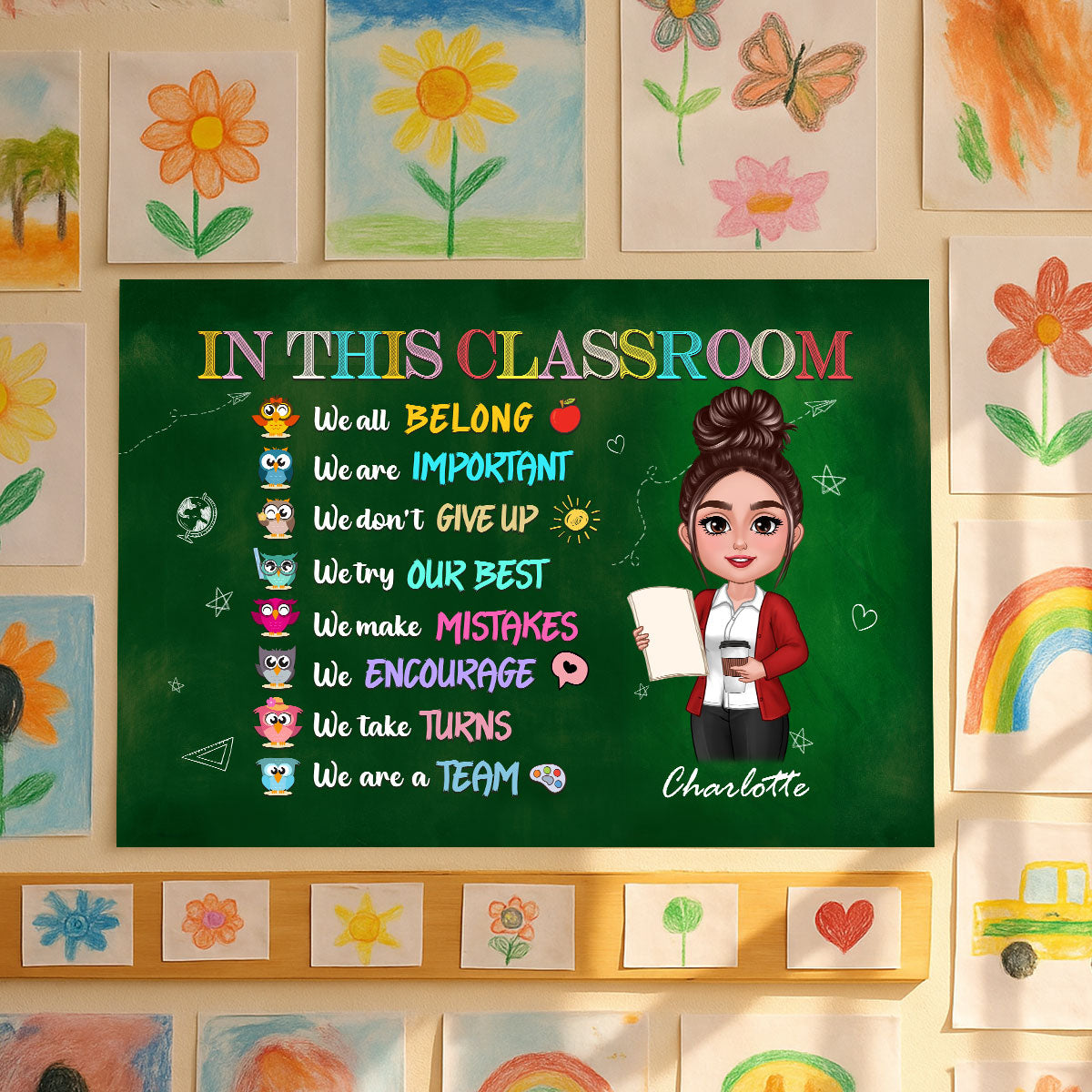 Cute Owls In This Classroom Teacher Personalized Poster
