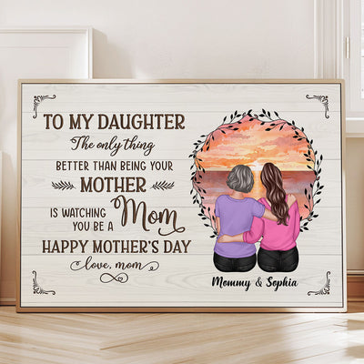 Eternal Beach Landscape To My Daughter From Mom Personalized Poster, Heartfelt 2025 Gift For Daughter