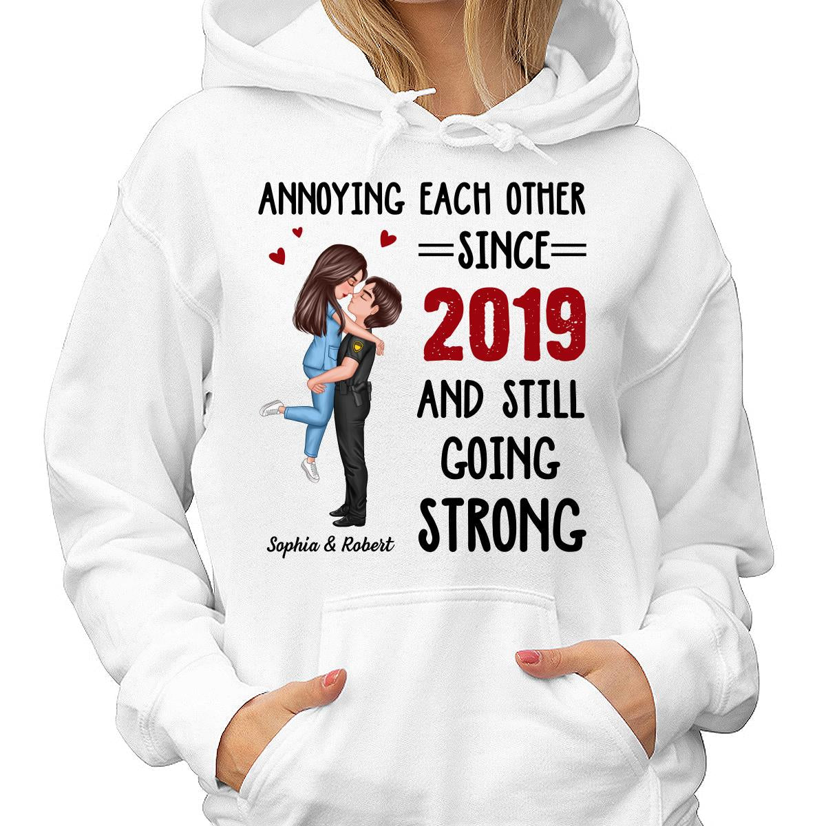 Annoying Each Other Couple Valentine‘s Day Gifts by Occupation Gift For Her Gift For Him Firefighter, Nurse, Police Officer Personalized Shirt