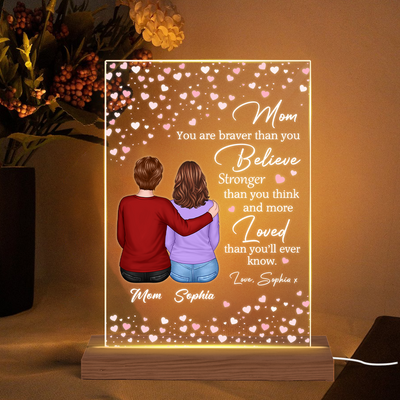 Loved More Than You‘ll Ever Know Daughter to Mother Gift Personalized Rectangle Acrylic Plaque LED Night Light
