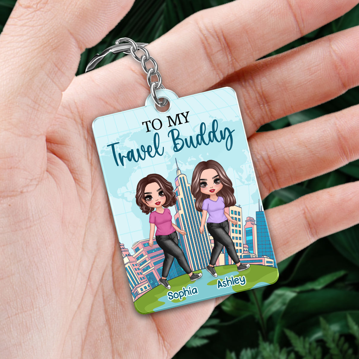 To My Travel Buddy Personalized Acrylic Keychain