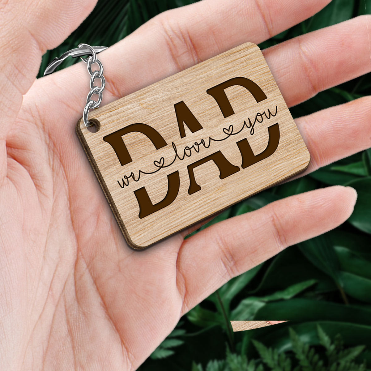 Best Dad Ever Doll Super Dad Man & Doll Kids Personalized Wooden Keychain