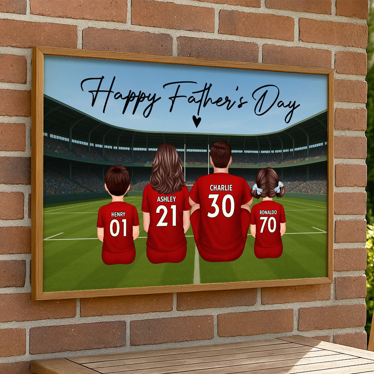 Rugby Family Daddy's Dream Team Personalised Poster| Heartfelt Father's Day Gift For Dad, Husband