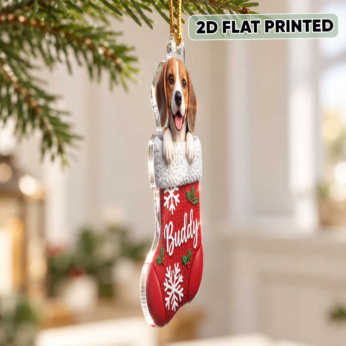 Custom Dog Cat Pet Stocking - Personalized Acrylic Ornament - Christmas Gift for Dog Cat Mom