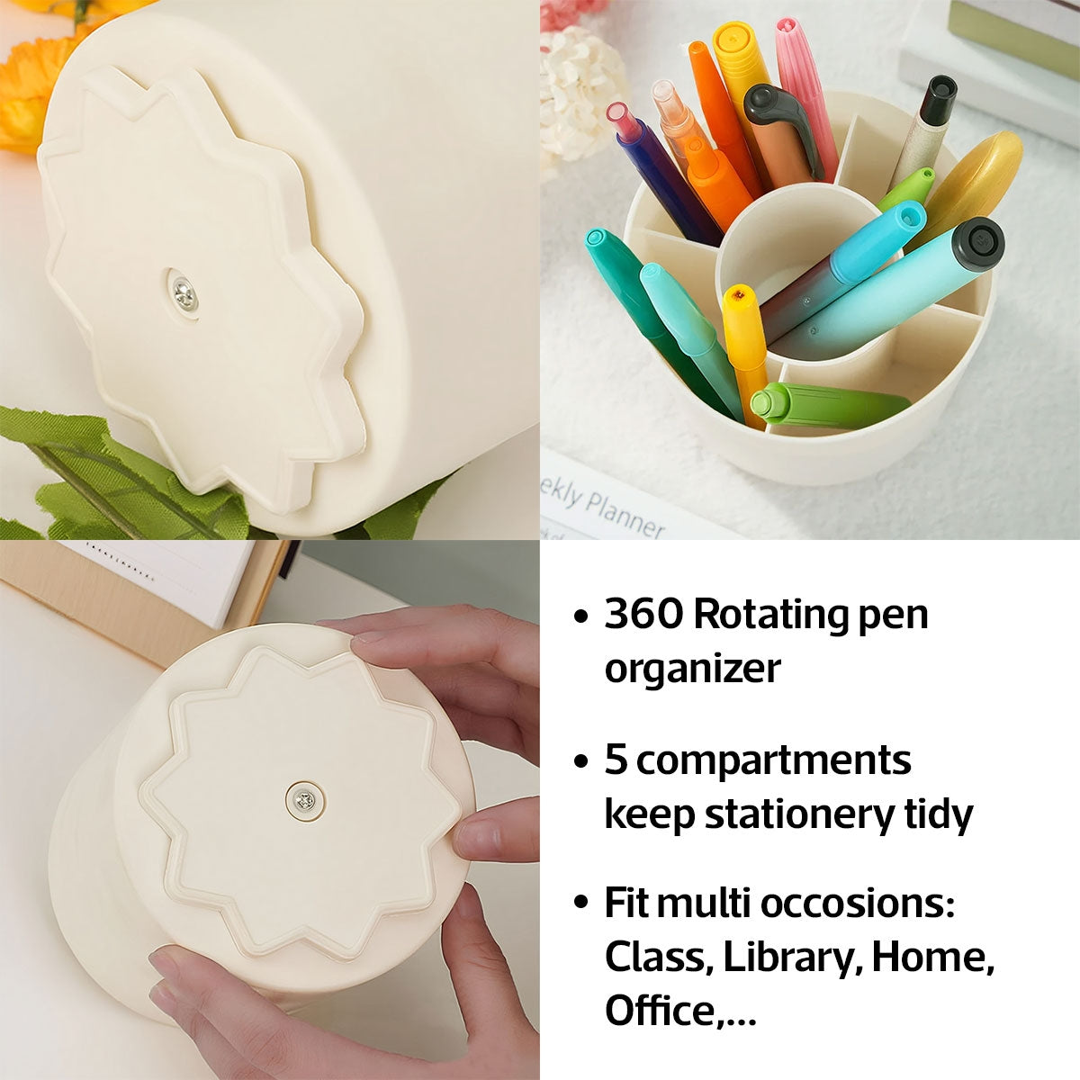 Teacher Coquette Style Personalized Rotating Pen Holder, Back To School Gift