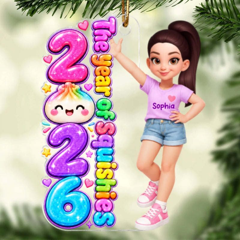 Just A Girl Who Loves Squishies The Year Of Squishies - Personalized Acrylic Ornament - Christmas Gift For Girl, Granddaughter, Daughter