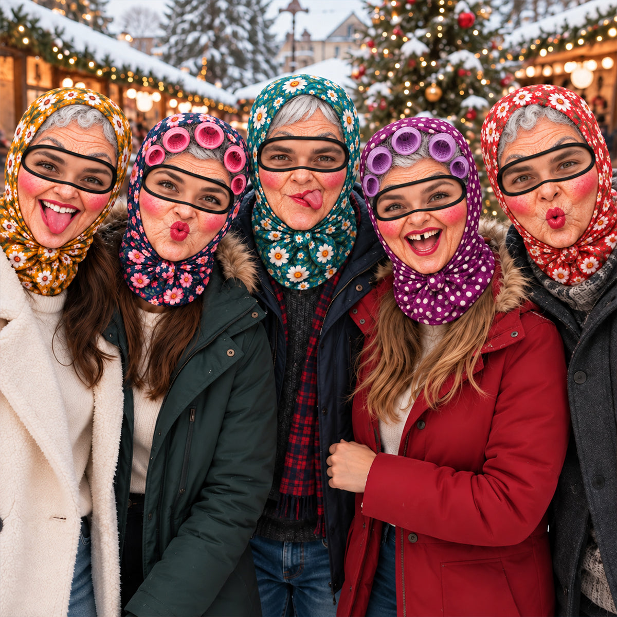 Funny Grandma Meme Face - Personalized Balaclava Mask - Novelty Snowboard Skiing Gift, Christmas Gift for Grandma, Best Friends