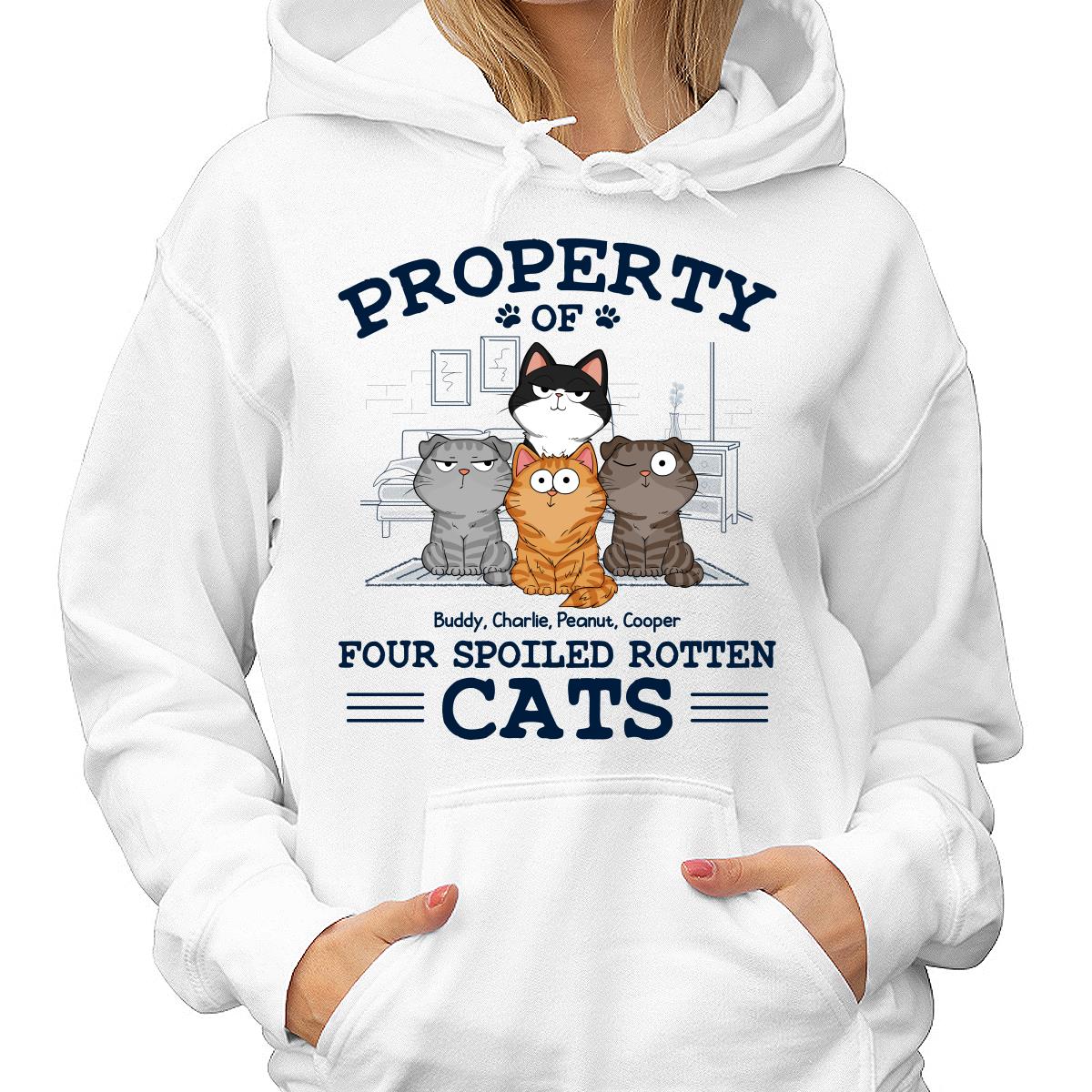 Property Of Spoiled Rotten Cats Funny Cats Expressions Personalized Shirt
