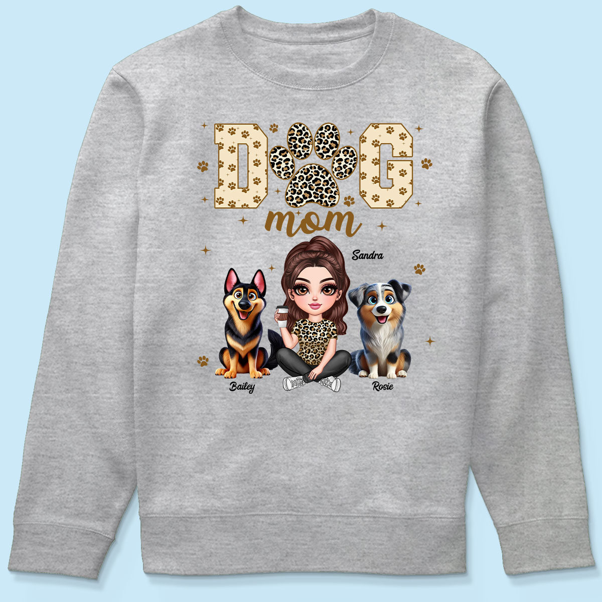 Dog Mom Leopard 3D Cute Dogs Personalized Shirt